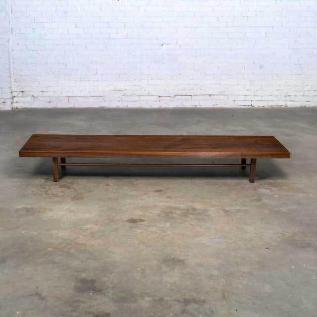 Handsome vintage MCM a.k.a. Mid-Century Modern low coffee table or bench by Milo Baughman for Thayer Coggin composed of...