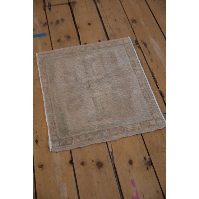 Vintage Distressed Oushak Square Rug Mat - 1'6" X 1'9" For Sale - Image 4 of 6