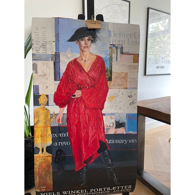 Exhibition poster (8 April – 5 June 2006) featuring Suzanne Brøgger (1982), photographed by Niels Winkel, depicting the...