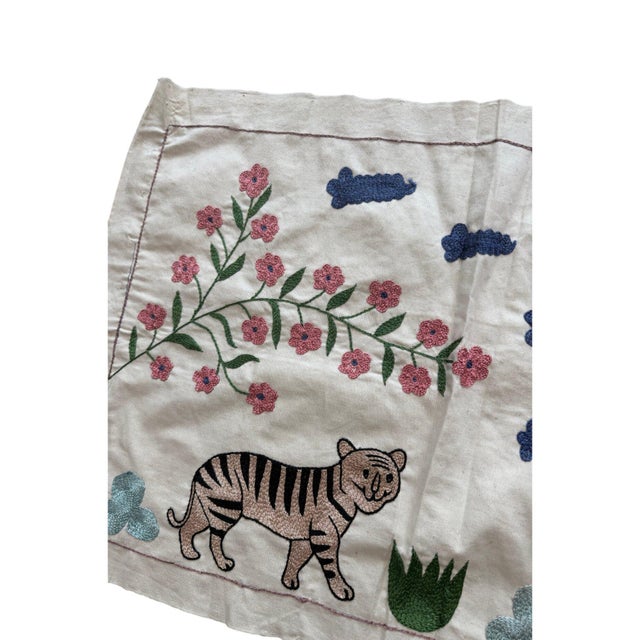 Tiger Suzani Wall Hanging, Pomegranate Tree For Sale - Image 4 of 5