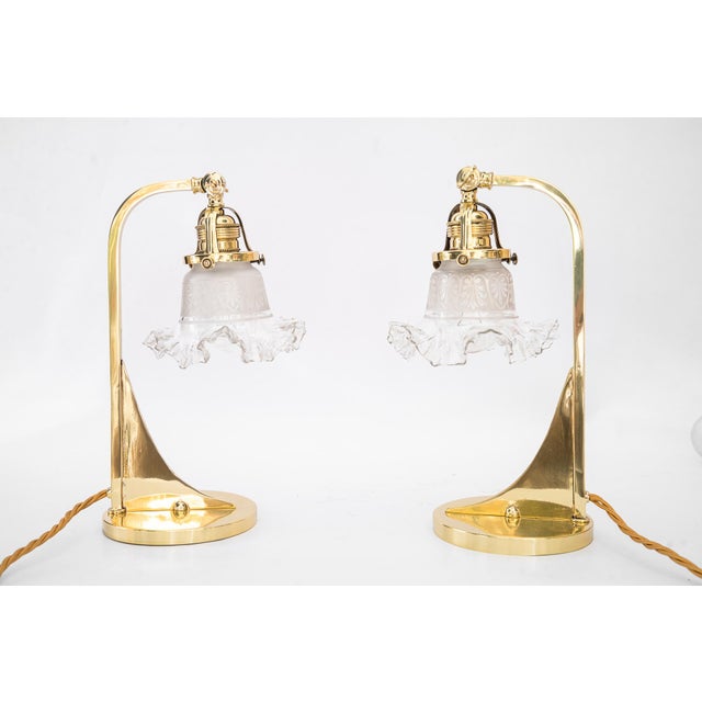 Art Deco Table Lamps with Glass Shades, Vienna, 1920s, Set of 2 For Sale - Image 14 of 14