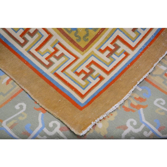 Vintage Chinese Art Deco Hand Knotted Wool Rug, 10'10'' X 12'2'' For Sale In New York - Image 6 of 6