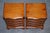 Georgian Style Yew Wood Nightstands, Set of 2 For Sale - Image 9 of 13