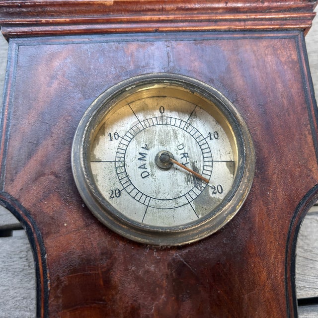 Wood Antique 1820s English J Somalvico London Banjo Mahogany Barometer For Sale - Image 7 of 12