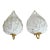 Pair of Mazzega Murano White and Clear Glass Leaf Wall Sconces For Sale