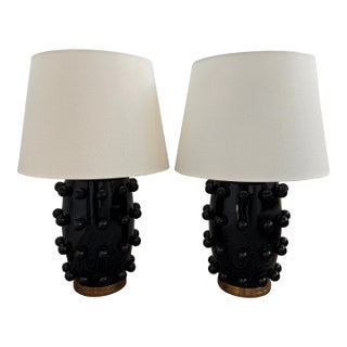 Set of 2 Linden Medium Black Lamps by Kelly Wearstler for Visual Comfort For Sale