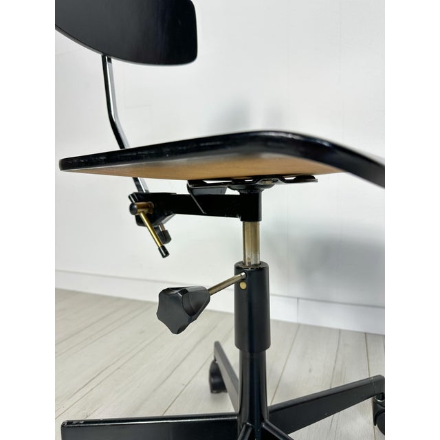 Wood Vintage Black Architect Desk Chair by Jørgen Rasmussen for Labofa, 1950s For Sale - Image 7 of 15
