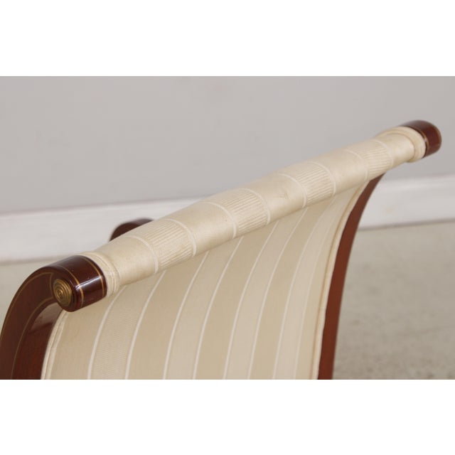 Brown Kindel Mahogany Grand Rapids Sleigh Back Arm Chair For Sale - Image 8 of 17