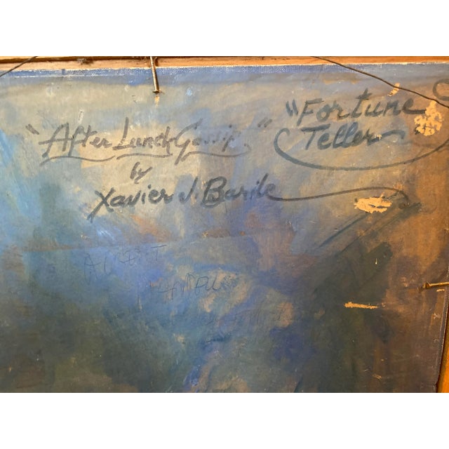 Xavier Barile “After Lunch Gossip Fortune Teller” Oil Painting Framed For Sale - Image 9 of 10