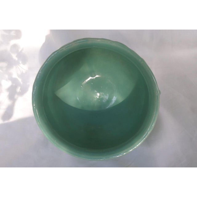 Vintage McCoy Diamond Quilted Aqua Planter For Sale - Image 4 of 6