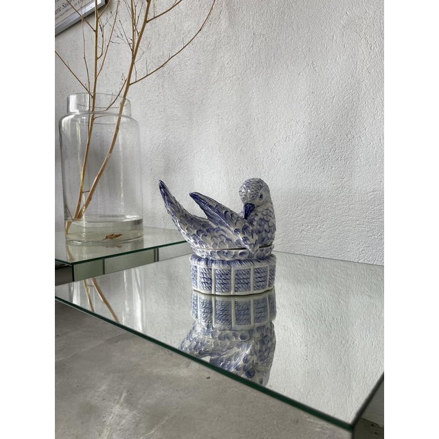 Blue Ceramic Bird Box Italy, 1950s For Sale - Image 8 of 18
