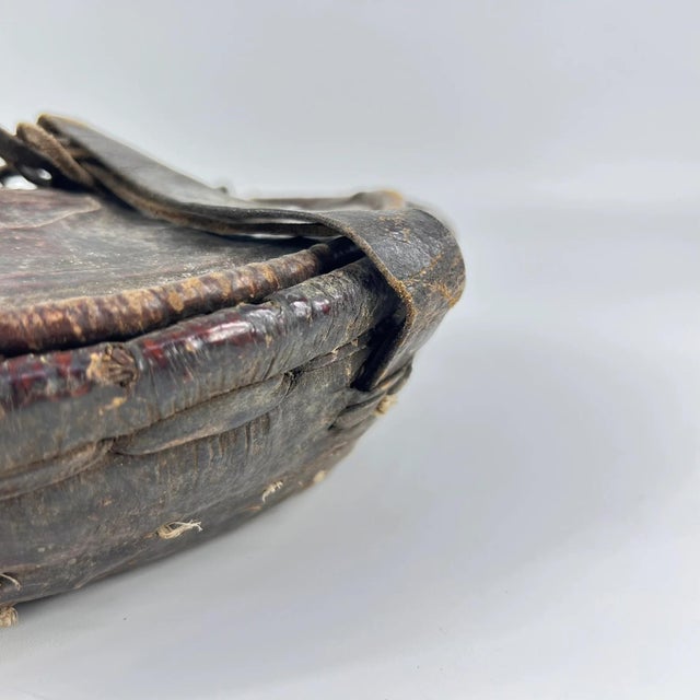 Early 20th Century Mesob Lidded Leather Wrapped Lunch Basket Ethiopia For Sale - Image 4 of 11