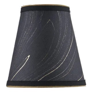 Currey & Company Marble Paper Tapered Chandelier Shade - Black/Gold/Silver For Sale
