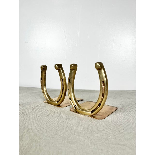Vintage Brass Horseshoe Bookends For Sale In Tampa - Image 6 of 7