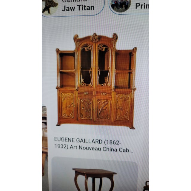 1890s Rare Art Nouveau Eugene Gaillard Maison Bing Oak Hutch Sideboard Signed For Sale - Image 16 of 18
