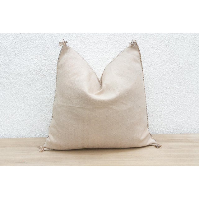 Nomad Linen Large Silk Rug Pillow For Sale In Los Angeles - Image 6 of 7