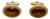 1970s Mid-Century Hollywood Regency Boho Chic Gold Tone Oval Brown Cufflinks - A Pair For Sale