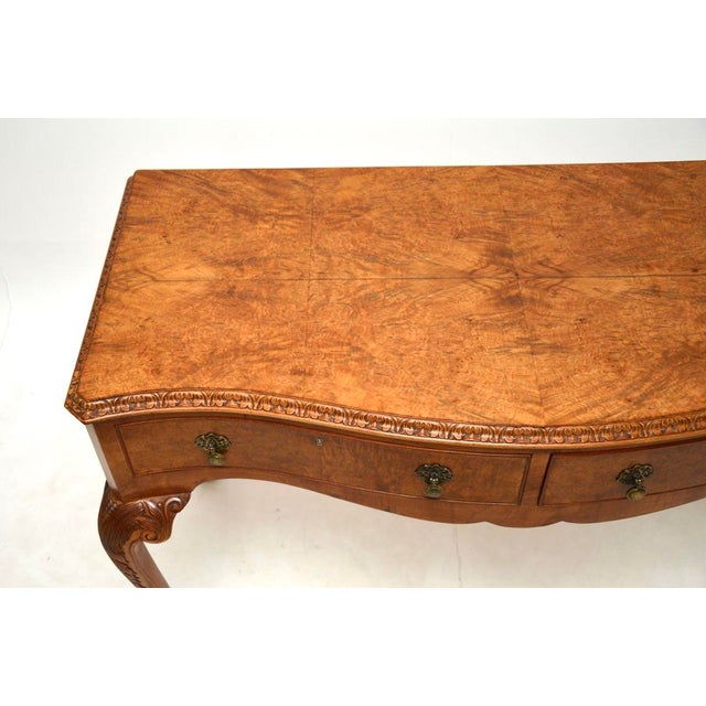 Vintage Burr Walnut Console Table, 1920s For Sale - Image 6 of 11