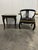 Offered is a modern black Ming style accent chair with gold tipped accents on the arms. Upholstery is a complimentary...