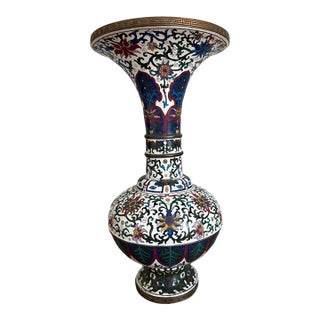 Antique Chinese Cloisonné Enamel Trumpet-Form Vase, Early 20th Century For Sale