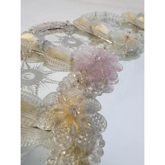 Wood Venetian Murano Glass Mirror For Sale - Image 7 of 10