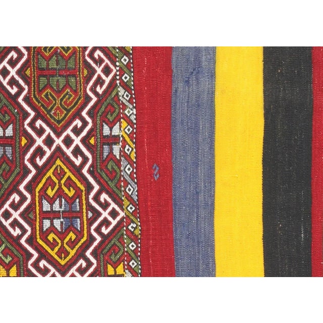 1950s Turkish Kilim. Hand woven with wool on wool foundation in the Oushak region of Turkey. Kilims & Flat Weaves are rugs...