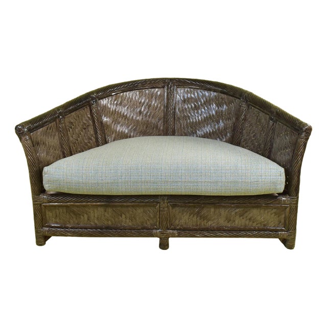 Twisted Rattan Corner Settee For Sale