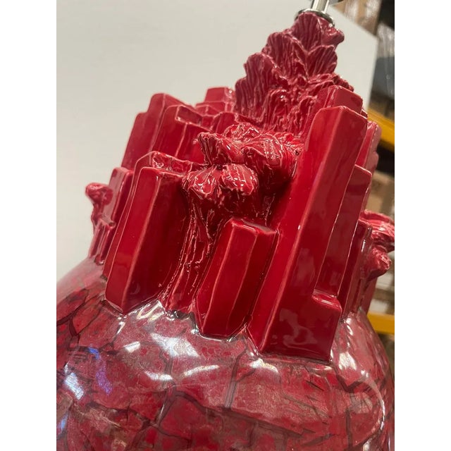 Mid-Century Modern Red Lamp by Sigma L2, 1980 For Sale - Image 3 of 5