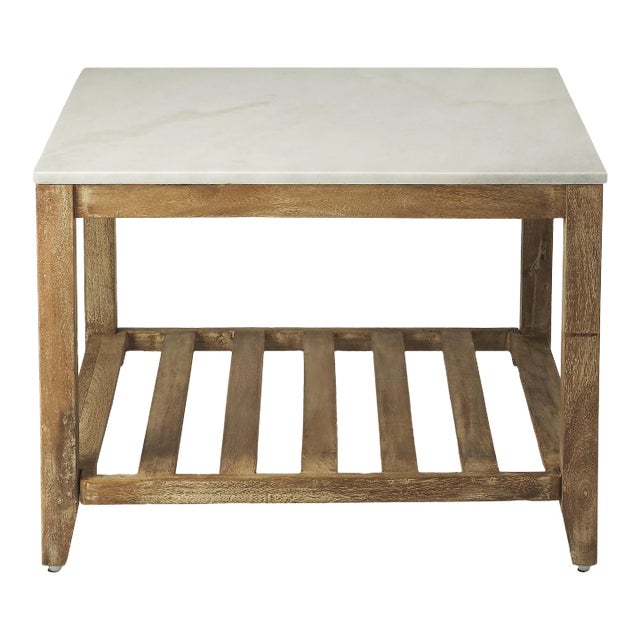 Brayden Marble Bunching Coffee Table, Light Brown For Sale