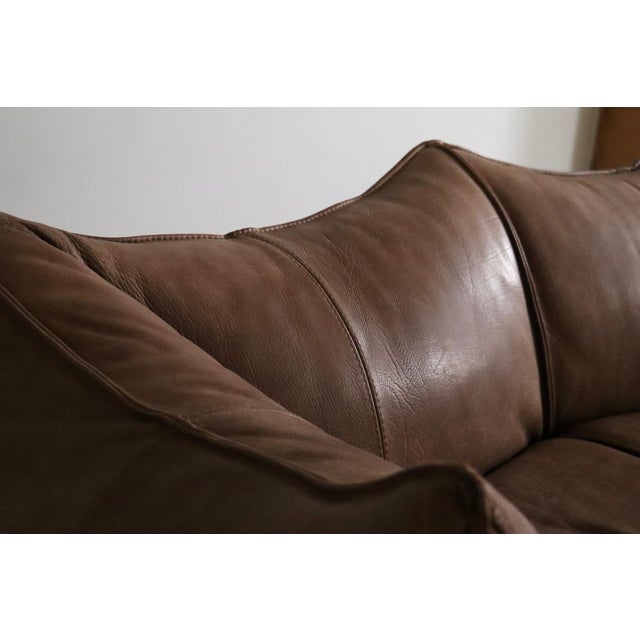 Brown Le Bambole Sofa in Leather by Mario Bellini for B&b Italia, 1970s For Sale - Image 8 of 15
