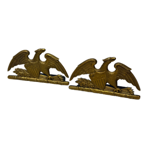 Vintage Virginia Metal Crafters 1952 Solid Brass Spread Eagle Book Ends Patriotic