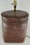 Hand made wicker lidded basket made into table lamp.
