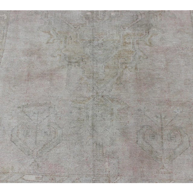 Wide Turkish Oushak Gallery Runner in Muted Tones With All-Over Design For Sale - Image 9 of 13