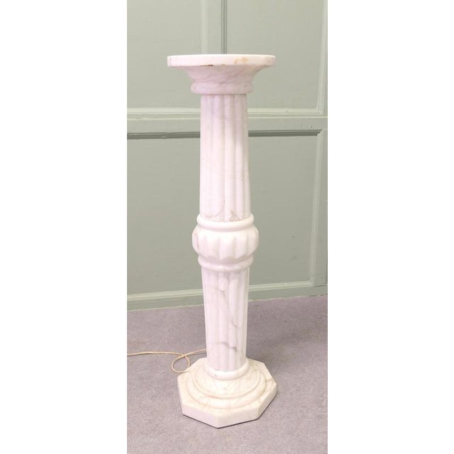 Stone French Illuminated Marble Torchere Column, 19th Centur For Sale - Image 7 of 8