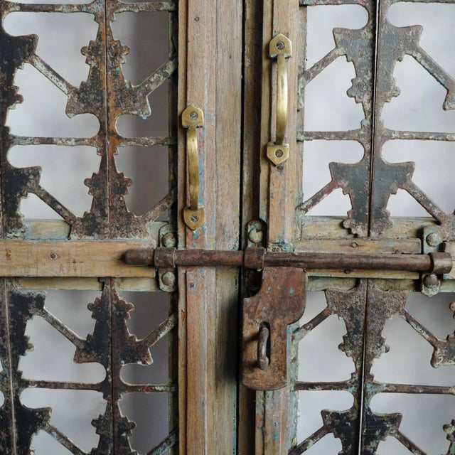 Vintage Indian Iron Patio Screen Doors For Sale - Image 4 of 6