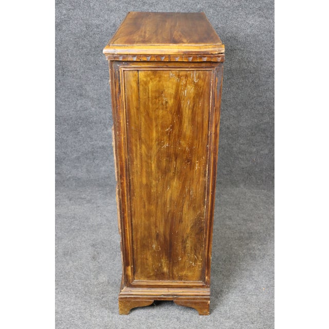 Brown Late 19th Century Italian Provincial Walnut Four Drawer Chest Nightstand For Sale - Image 8 of 10