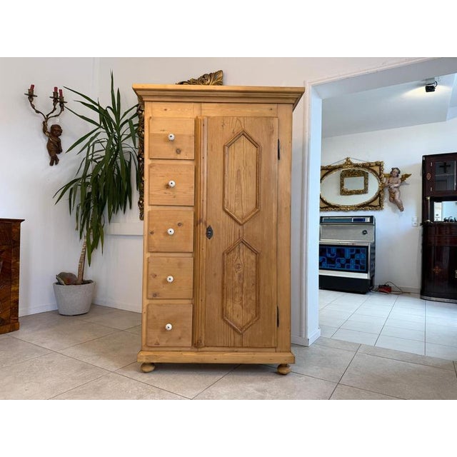 Rustic Farmhouse Bread Cupboard For Sale - Image 4 of 12