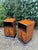 Gorgeous pair of matching Art Deco Bedside Cabinets with the most beautiful highly figured walnut doors. The chrome up-...