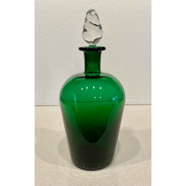 1980s Green Glass Decanter For Sale In Boston - Image 6 of 6