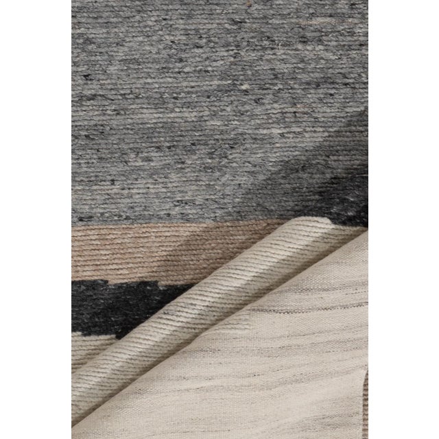 Contemporary Cream Deco Abstract Flatweave Wool Rug, 8ft X 10ft For Sale - Image 3 of 7