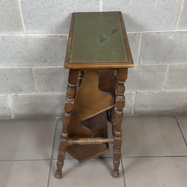 Folding Etagere Ladder in Green Wood For Sale - Image 6 of 13