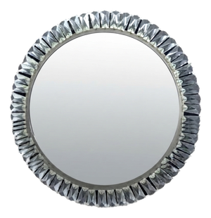 Circular Wall Mirror with Crystal Prisms, 1970s