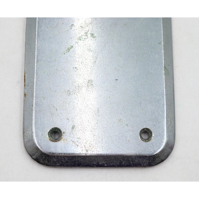 Classic style bronze push plate with a nickel finish and beveled edge. Made by Sargent. The original mounting screws are...