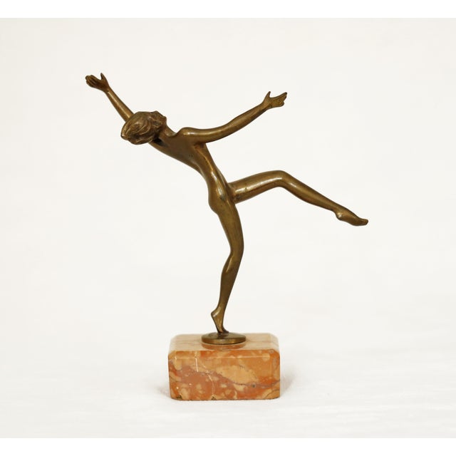 1920s Josef Lorenzl, Dancing Female Nude, 1920s, Bronze & Marble For Sale - Image 5 of 8