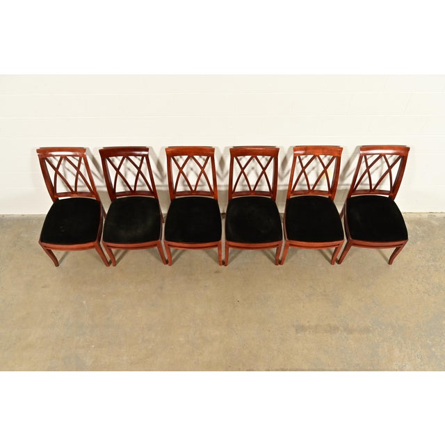 Late 20th Century Bernhardt Regency Carved Mahogany Dining Chairs | Set of Six For Sale - Image 5 of 13