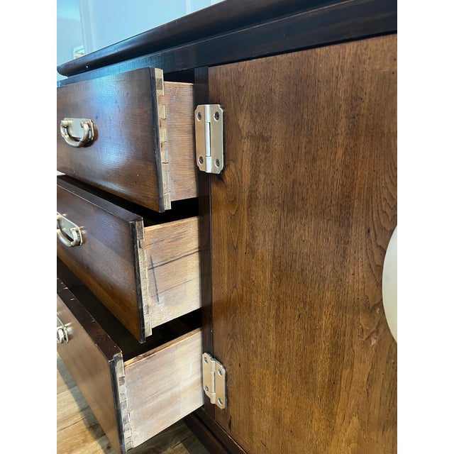 Vintage Mid-Century Modern Chin Hua Style Credenza Sideboard Cabinet Long Dresser by Lane Furniture For Sale - Image 14 of 17