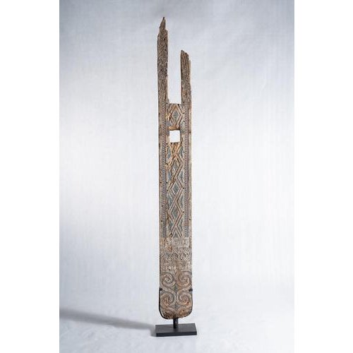 Indonesian Construction Element in Carved Wood Mounted on a Base, Island of Sulawesi (Toraja) For Sale - Image 9 of 9