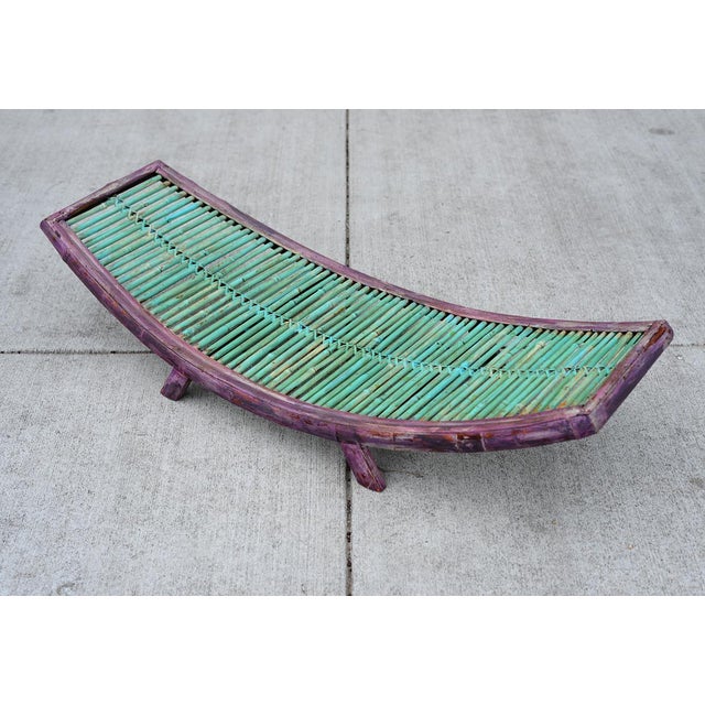 Vintage Mid Century Modern Painted Bamboo Magazine Rack For Sale - Image 11 of 11