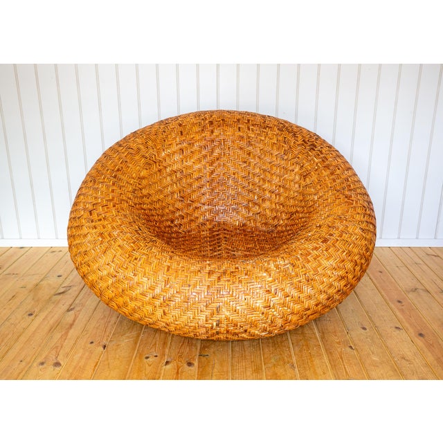 Mid-Century Modern French Mushroom Rattan Pod Easy Lounge Chair, 1970s For Sale - Image 4 of 18