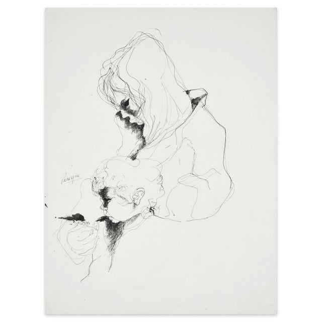 Mother and Child is an original drawing in pen, realized in 1950 ca. by Irene Pereyra( 1902-1971) artist of the XX...